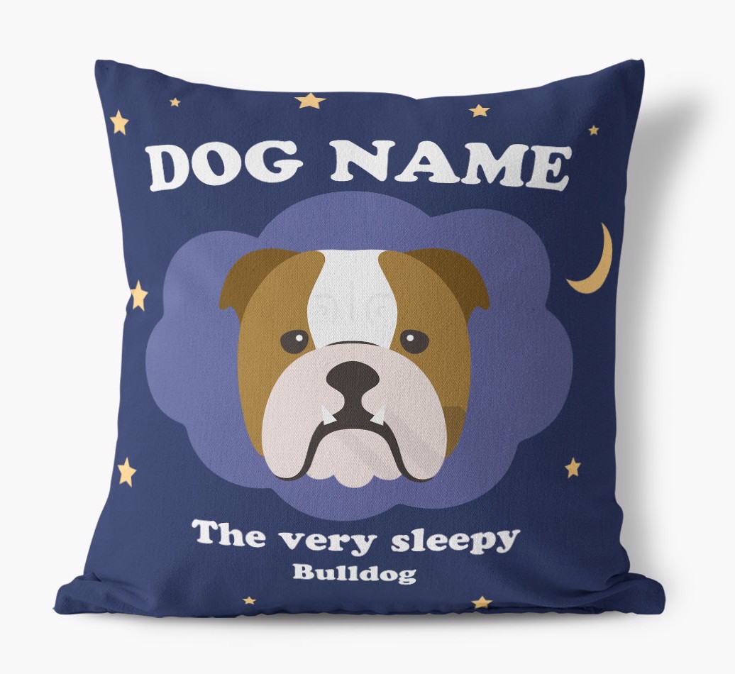 'The Very Sleepy Dog' - Personalised Canvas Cushion